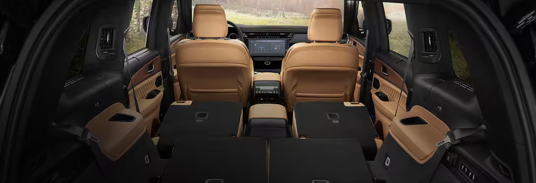 Grand Cherokee L cargo area with the second and third rows folded flat