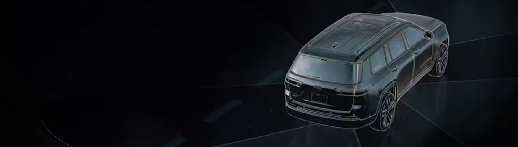 Black Grand Cherokee L shown with a digital sensor overlay