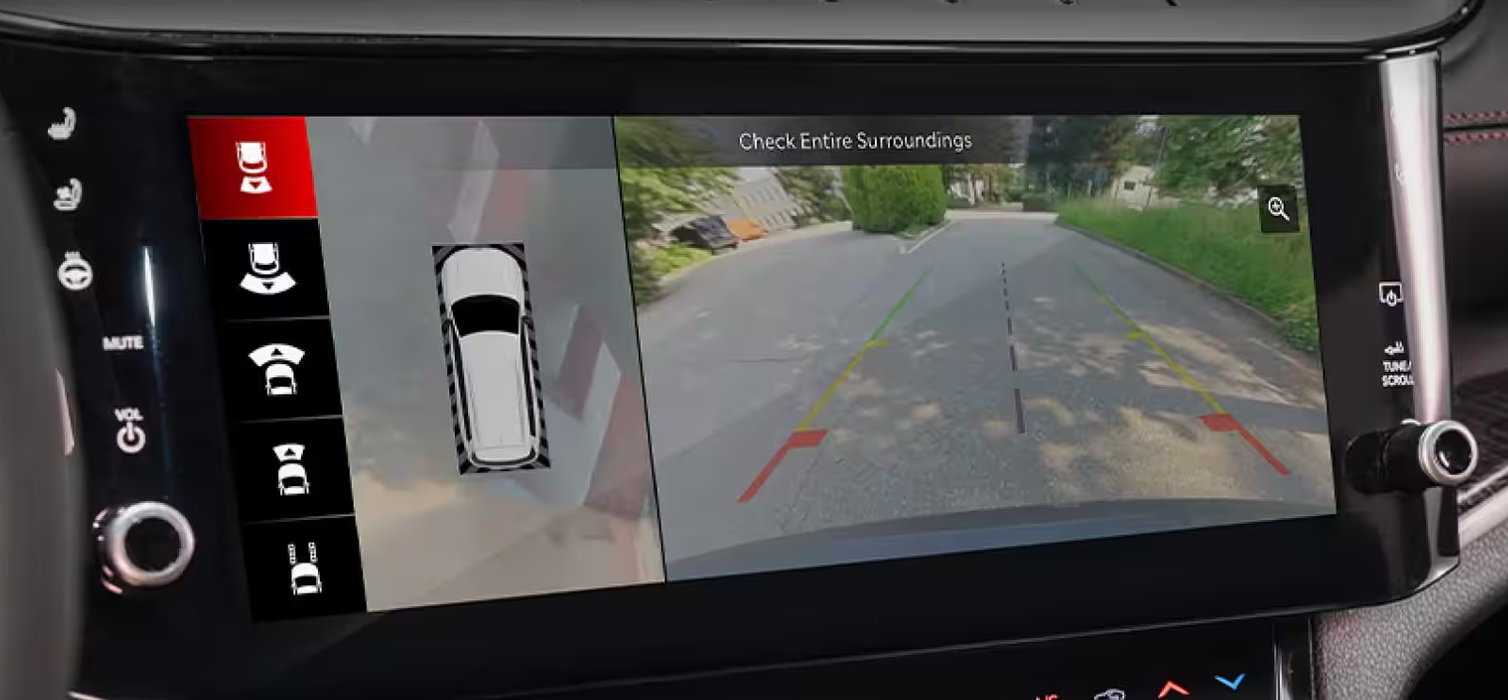 Uconnect screen showing the 360-degree Surround View Camera