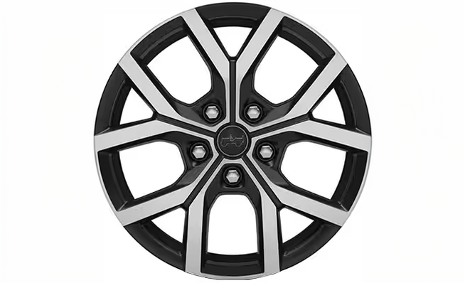 Machined and black 18-inch aluminum wheel