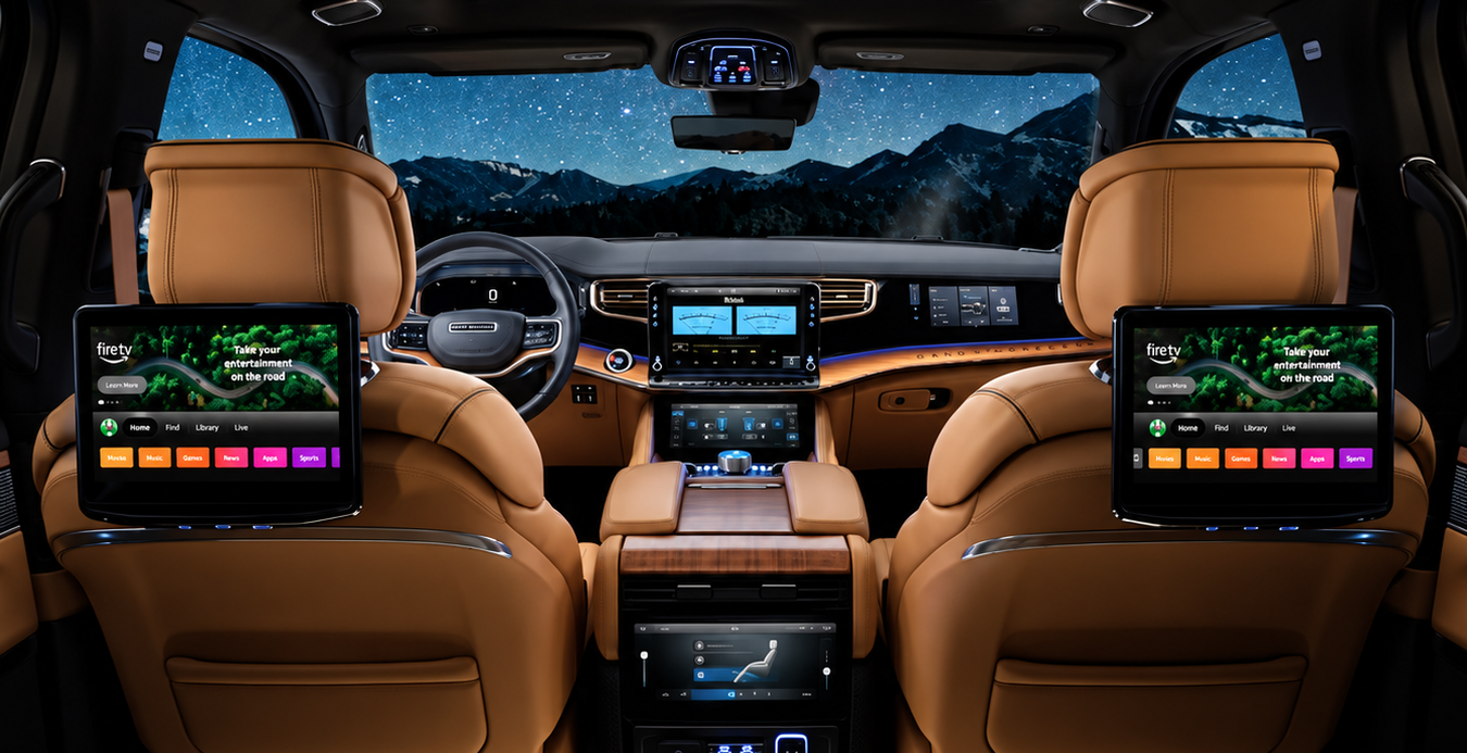 Lower comfort displays in the front console and second row