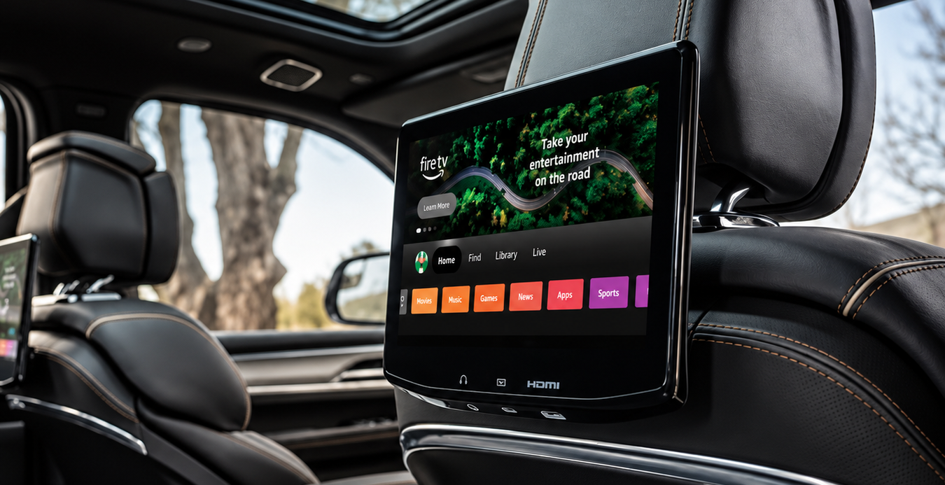 Rear seat entertainment touchscreen mounted on a front seatback